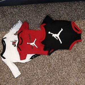 3 pieces Air Jordan onesies 0-3 months